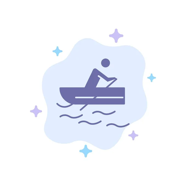 Boat, Rowing, Training, Water Blue Icon on Abstract Cloud Backgr — Stock Vector