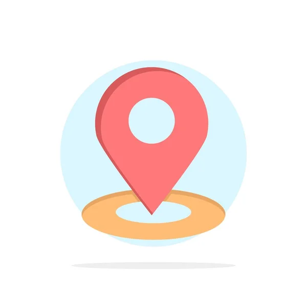 Locatie, kaart, PIN, Hotel abstracte cirkel achtergrond platte kleur — Stockvector