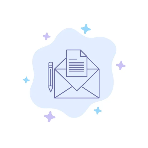 Mail, Message, Fax, Lettre Icône bleue sur Abstract Cloud Backgroun — Image vectorielle