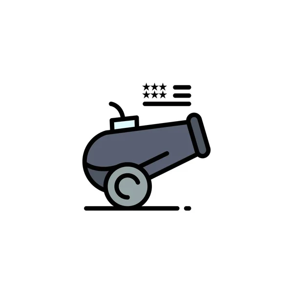 Big Gun, Cannon, Howitzer, Mortar Business Logo Template. Flat C — Stock Vector