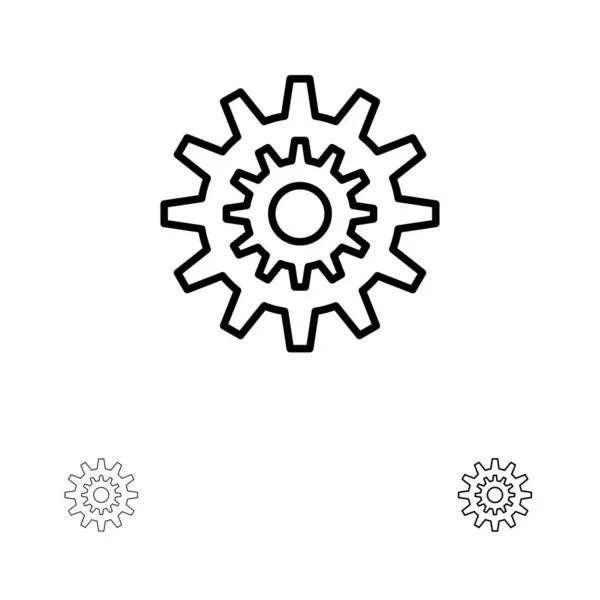 Settings, Cog, Gear, Production, System, Wheel, Work Bold and th — Stock Vector