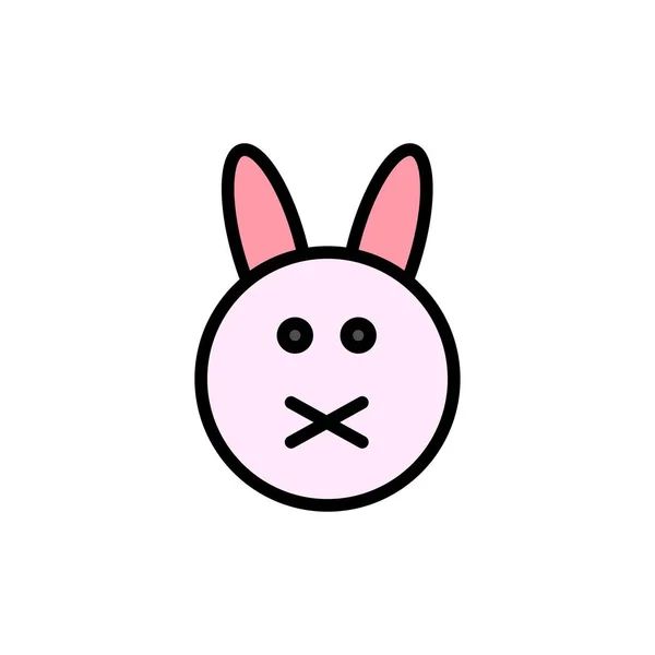Bunny, Easter, Rabbit  Flat Color Icon. Vector icon banner Templ — Stock Vector