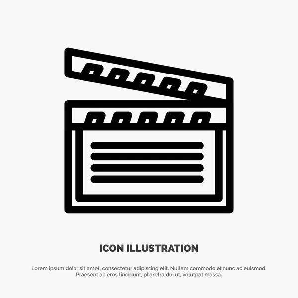 Americana, Películas, Vídeo, EE.UU. Línea icono Vector — Vector de stock