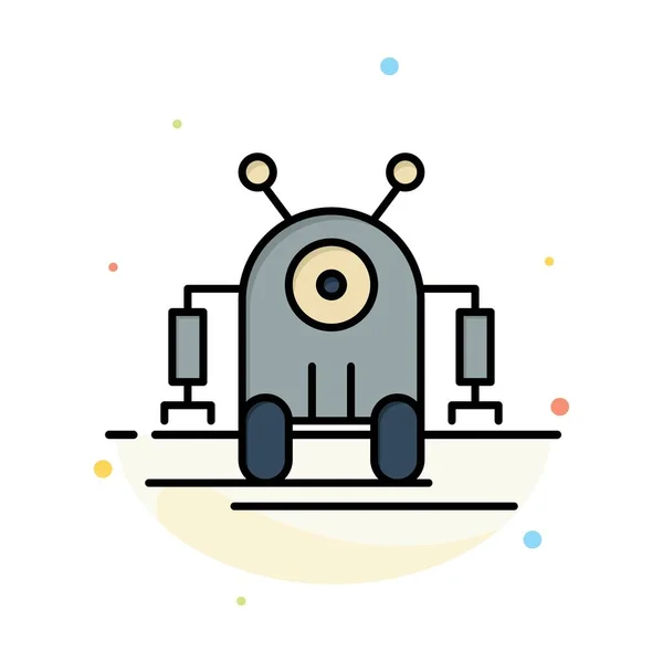 Humano, Robótico, Robô, Tecnologia Abstract Flat Color Icon Templ — Vetor de Stock