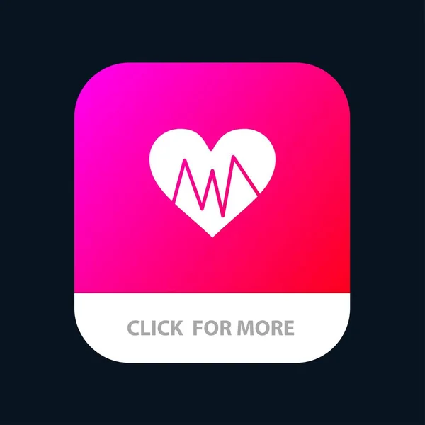 Medizin, Herz, Herzschlag, Puls mobile App-Taste. Androide und — Stockvektor