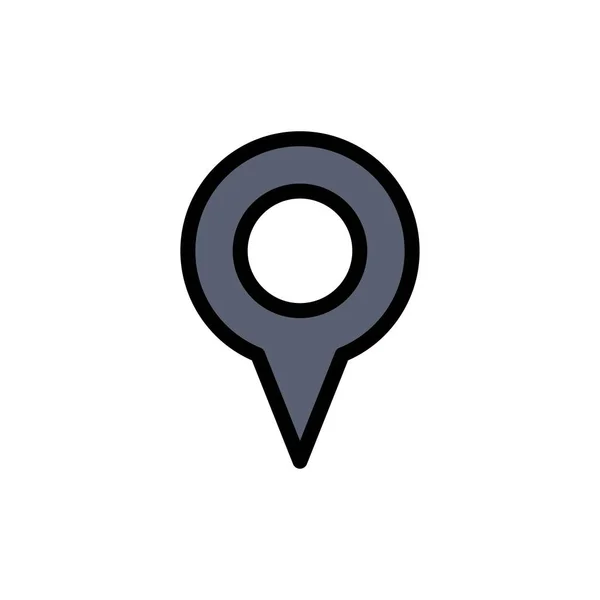 Ubicación geográfica, Ubicación, Mapa, Pin Flat Color Icon. Icono del vector b — Vector de stock