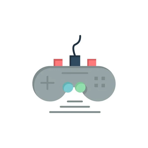 Contrôleur, Jeu, Contrôleur de jeu, Gamepad Flat Color Icon. Végétaux — Image vectorielle