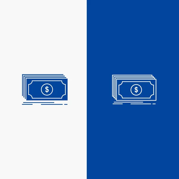 Χρήματα, Ταμείο, μεταφορά, δολάριο γραμμή και γλύφου στερεό εικονίδιο μπλε απαγόρευση — Διανυσματικό Αρχείο