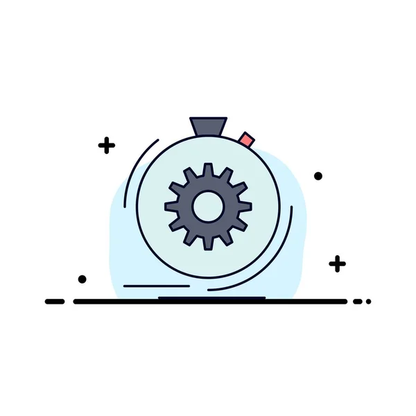 Azione, veloce, prestazioni, processo, velocità Flat Color Icon Vector — Vettoriale Stock