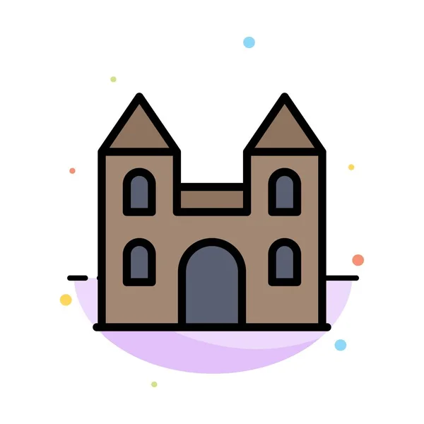 Μεγάλο, Καθεδρικός ναός, εκκλησία, cross αφηρημένο επίπεδο χρώμα εικονίδιο πρότυπο — Διανυσματικό Αρχείο