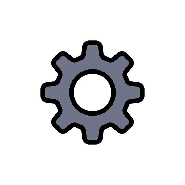 Cog, Setting, Gear  Flat Color Icon. Vector icon banner Template — Stock Vector
