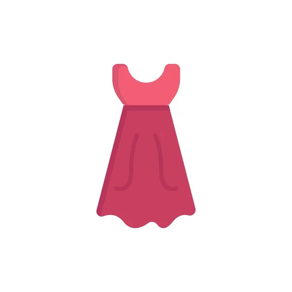 Elbise, Kız, Düğün Düz Renk Simgesi. Vektör simgesi afiş Templa — Stok Vektör
