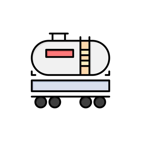 Camión, volquete, aceite, icono de color plano de construcción. Icono del vector b — Vector de stock