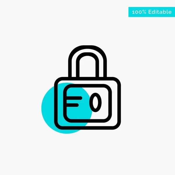 Lock, School, Study turquoise highlight circle point Vector icon — Stock Vector