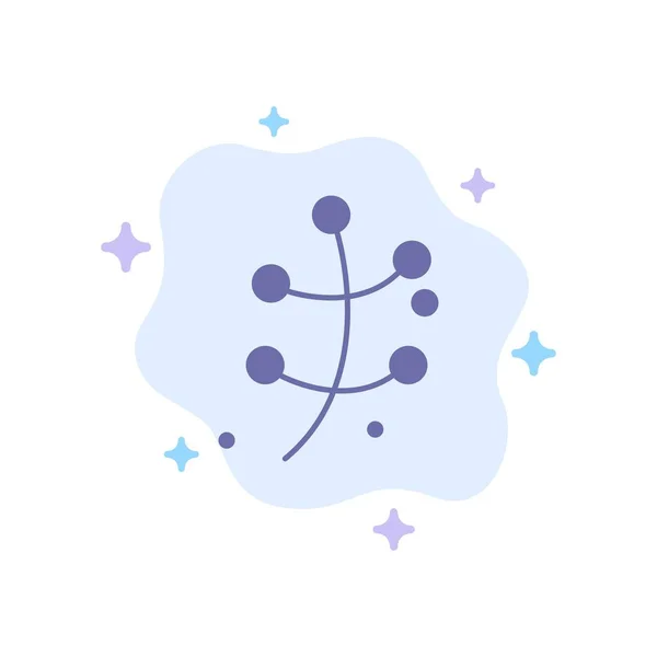 Groei, blad, plant, lente blauw icoon op abstract Cloud Backgrou — Stockvector