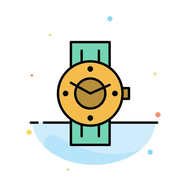 Reloj, reloj inteligente, tiempo, teléfono, Android abstracto de color plano Ico — Vector de stock