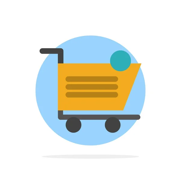 Carrito, compras, envío, artículo, fondo abstracto del círculo de la tienda — Vector de stock