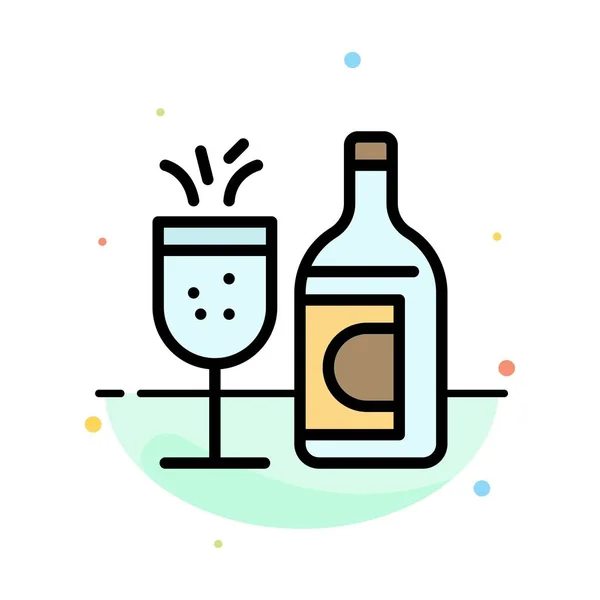 Glass, Bottle, Easter, Drink Abstract Flat Color Icon Template — Stock Vector