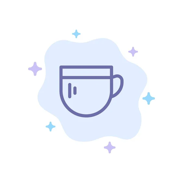 Tasse, Tee, Kaffee, einfaches blaues Symbol auf abstraktem Wolkenhintergrund — Stockvektor