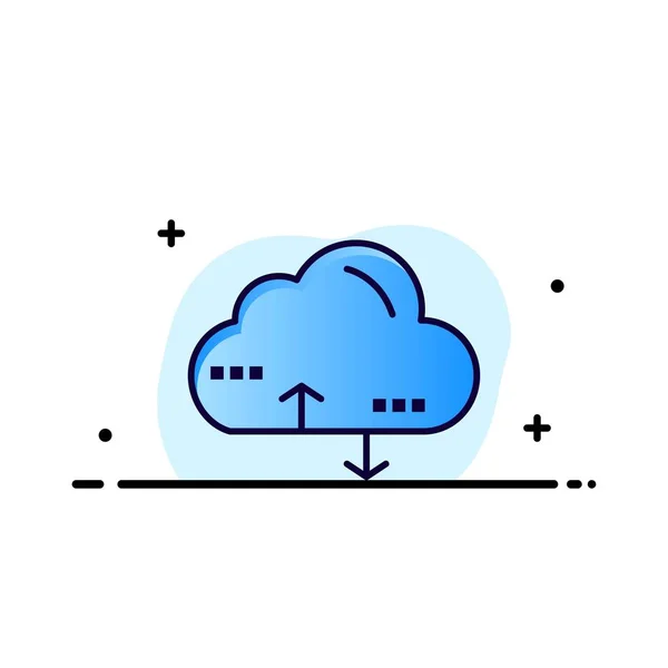 Cloud, Computing, Link, Data Business Logo Template (en inglés). Color plano — Vector de stock