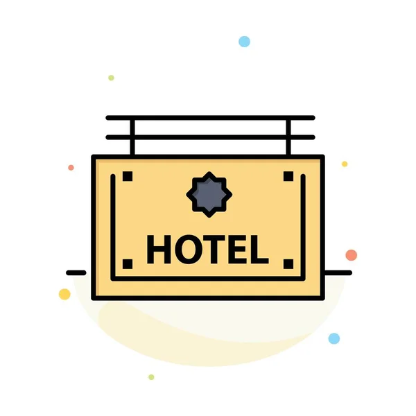 Hotel, teken, bord, richting abstracte platte kleur pictogram sjabloon — Stockvector