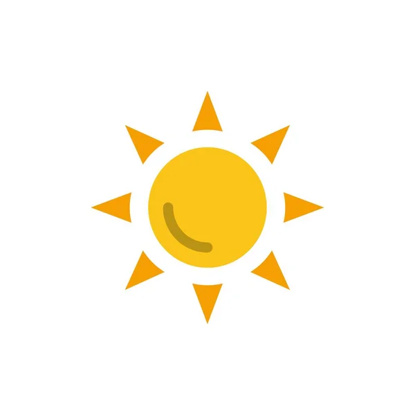 Plaj, Shinning, Sun Flat Renk Simgesi. Vektör simgesi afiş Templa — Stok Vektör