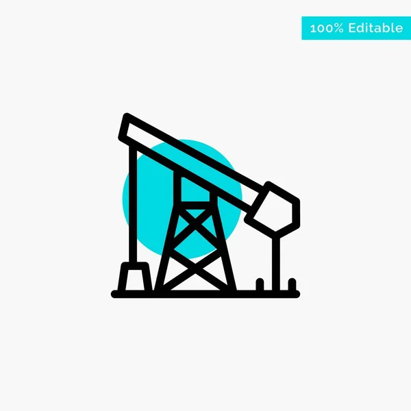 Construção, Indústria, Petróleo, Gás turquesa destaque círculo poin — Vetor de Stock