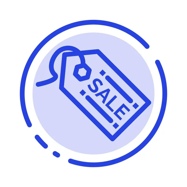 Ecommerce, Compras, Etiqueta, Venda Blue Dotted Line Icon —  Vetores de Stock