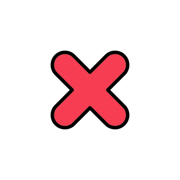 Eliminar, Cancelar, Cerrar, Cross Business Logo Template. Color plano — Archivo Imágenes Vectoriales