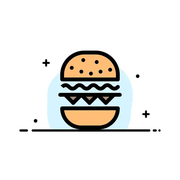 Burger, Comida, Comer, Canadá Business Flat Line Vector Ícone Cheio — Vetor de Stock
