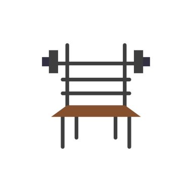 Denge, Halter, Fitness, Spor Salonu, Makine Düz Renk Simgesi. Vecto