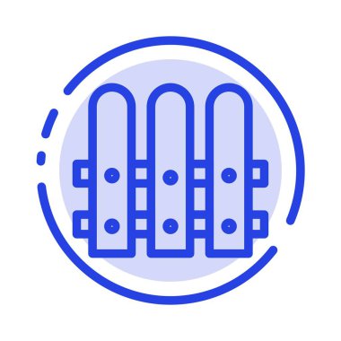 İnşaat, Çit, Ev Mavi Sotted Line Hattı Simgesi