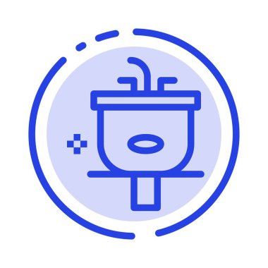 Lavabo, Banyo, Temizlik, Duş, Yıkama Mavi Noktalı Hat Hattı Ic