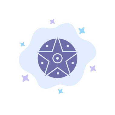 Pentacle, Satanic, Proje, Soyut Bulut Bac Üzerinde Yıldız Mavi Simge