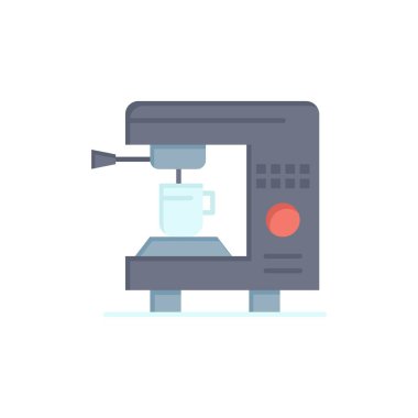 Kahve, elektrik, ev, makine düz renk simgesi. Vektör simgesi ba