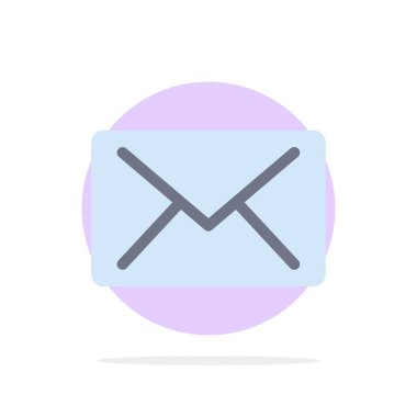 E-posta, posta, mesaj soyut daire arka plan düz renk simgesi