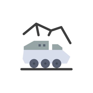 Keşif, Gezegen, Gezgin, Yüzey, Ulaşım Düz Renk Simgesi.