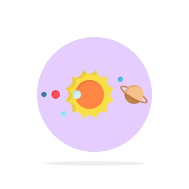 güneş, sistem, evren, güneş sistemi, astronomi Düz Renk Simgesi