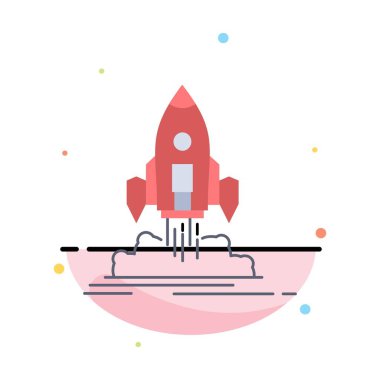 Fırlatma, misyon, mekik, başlangıç, Düz Renk Simge Vecto yayınlamak