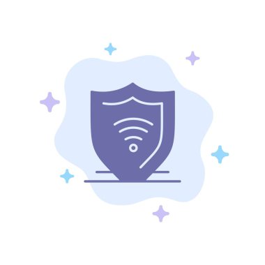 İnternet, Internet güvenlik, koruma, kalkan mavi simgesi Abstra üzerinde