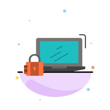 Bilgisayar, Asma Kilit, Güvenlik, Kilit, Giriş Soyut Düz Renk Ico