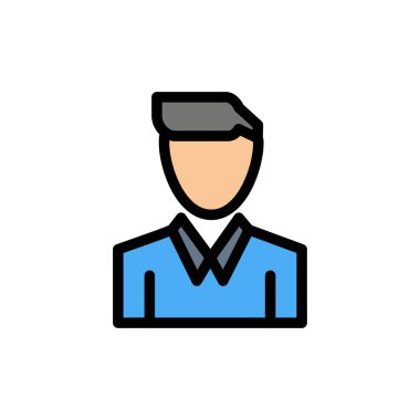 Hesap, İnsan, İnsan, Kişi, Profil Düz Renk Simgesi. Vektör ic