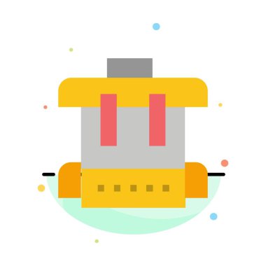 Çanta, Eğitim, Okul Soyut Düz Renk Simgesi Şablonu