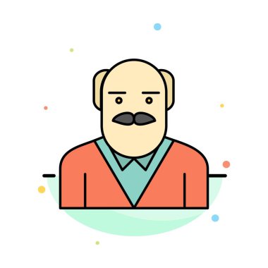 Büyükbaba, Baba, Yaşlı Adam, Amca Soyut Düz Renk Simge Templat