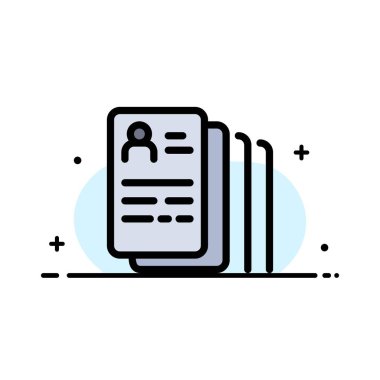 Belge, Bul, İş, Arama İş Ii Düz Çizgi Dolgulu Simge Vektör Banner Şablonu