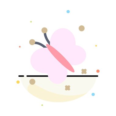 Kelebek, Sinek, Bahar, Güzellik Soyut Düz Renk Simgesi Şablon