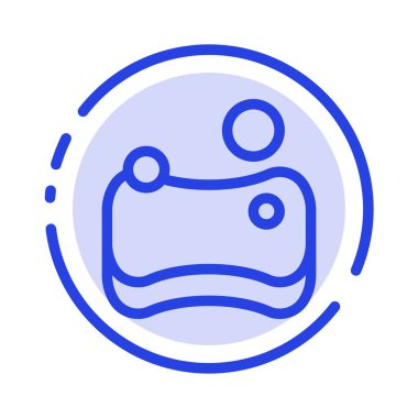 Temizlik, Hijyenik, Sünger Mavi Noktalı Satır Simgesi