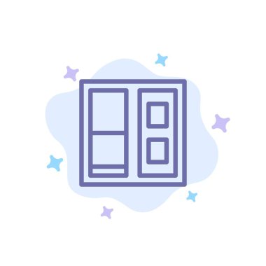 Soyut Bulut Arka Planda Bina, Ev, Kapı Mavisi Simgesi