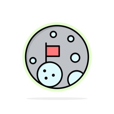 Ay, Bayrak, Uzay, Planet Soyut Daire Arka Plan Düz renk 