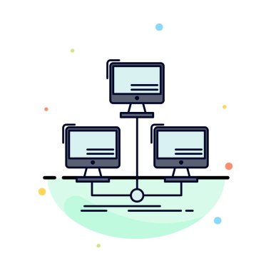 Database, distributed, connection, network, computer Flat Color Icon Vector clipart svg vector 